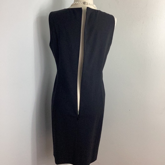 LAFAETTE 148 WOMAN SZ 10 BLACK SHEATH SHORT DRESS SLEEVELESS LINED CAREER FORMAL - Picture 7 of 14